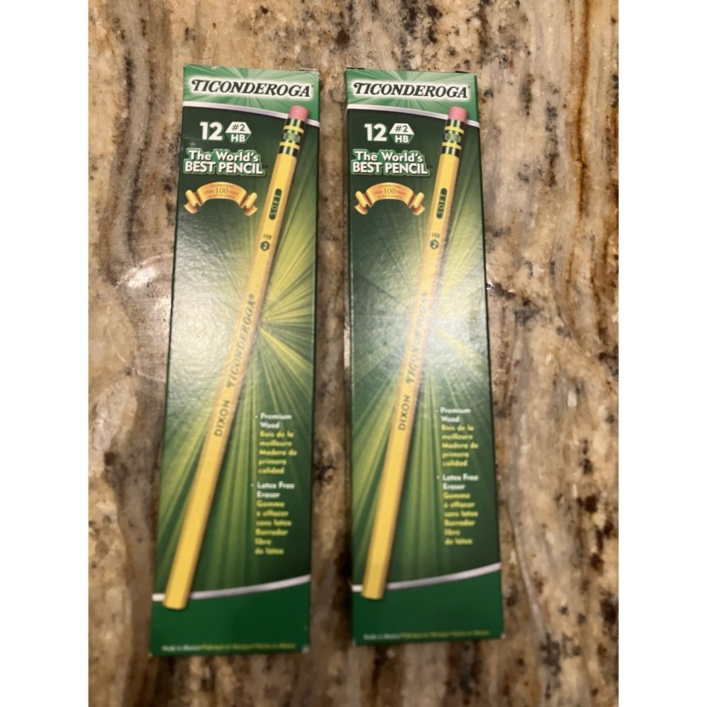 Ticonderoga #2 HB Pencils 24 Count Yellow Premium Cedar Wood New
